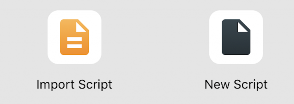 Screenshot of import script and new script options.