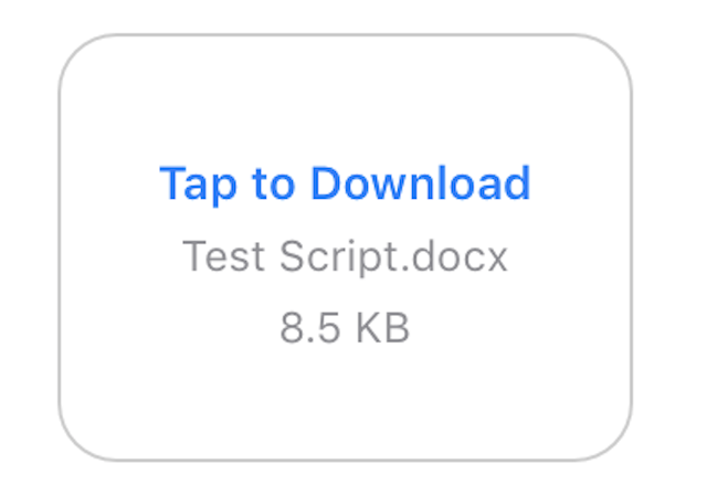 Word document icon with text "Tap to Download" 