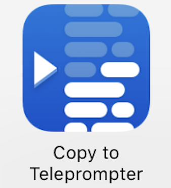 Teleprompter icon with text that reads "Copy to Teleprompter"